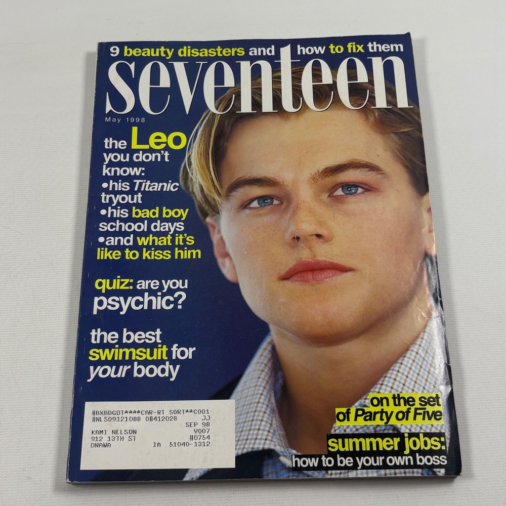 Seventeen Magazine May 1998 Leonardo DiCaprio Cover Vintage 90s Teen Fashion